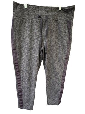 Athleta Metro Downtown Jogger Pants Womens Large Gray Side Stripe Ankle Pull On